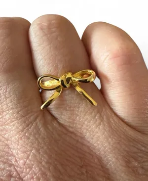 Bow Ring S925 Gold Plated Size 6.5 thumbnail 1