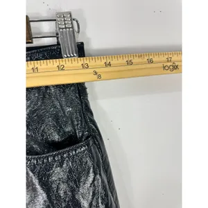 Abercrombie & Fitch The 90s‎ Straight Ultra High Rise Black Faux Vegan Leather 0 thumbnail 3