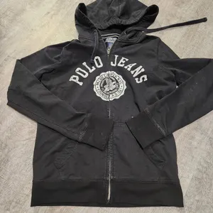 Vintage Ralph Lauren MFG Polo Jeans Company Black Full Zip Hoodie Size M thumbnail 1