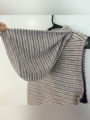 Free People Striped Sleevless Terry Cloth Hooded Plum/Mauve Sweater vest/top XS thumbnail 8