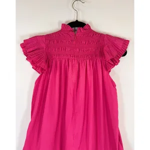 Love The Label Dress Pink Poppy Mini Smocked Flutter A Line Barbiecore Small thumbnail 11