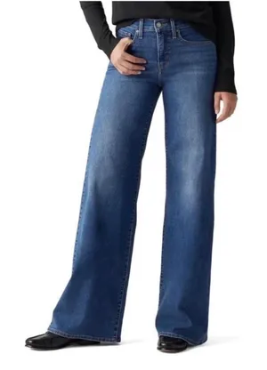 NWOT Levi's 318 Shaping Wide Leg Jeans Dark Wash 27x32 Mid Rise Denim‎ thumbnail 1