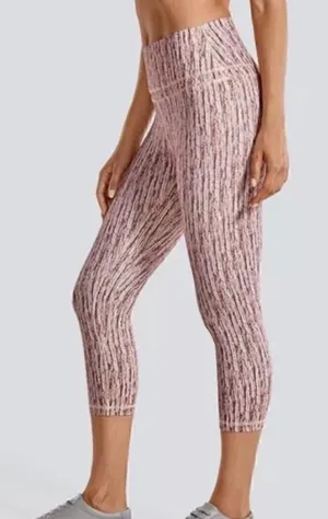 NWT CRZ YOGA Isabella HR Crop Leggings Stripe Multi, Size 4/6 Small NWT thumbnail 1