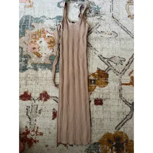 Windsor Tan Ribbed Knit Midi Dress Sleeveless Belted Scoop Neck D11538 Womens M thumbnail 3