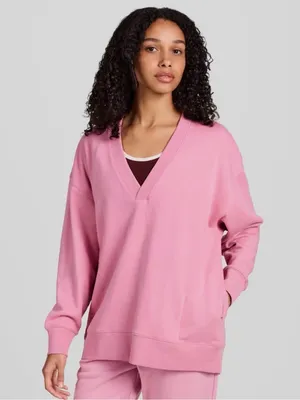 Champion Gameday Deep V Tunic French Terry Pullover Cosmic Pink Size XS NWT thumbnail 1