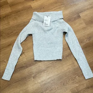Princess Polly Morley Off Shoulder Sweater in Grey Marle‎ Size M/L thumbnail 2