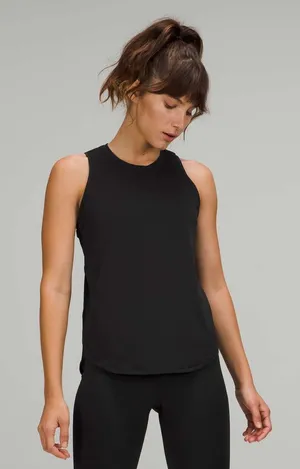 Lululemon High Neck Run and Train Black Tank Top thumbnail 1