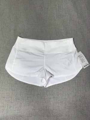 Lululemon Speed Up High Rise White Shorts Size 14 NWT thumbnail 4