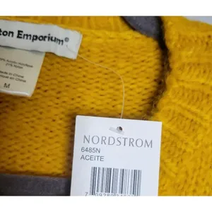NEW Cotton Emporium Women's Size Medium Mustard Yellow Rib Knit Sweater thumbnail 7