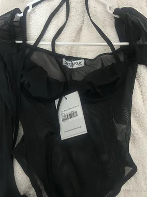 Princess Polly Sheer Black Bodysuit thumbnail 4