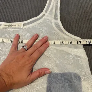 Abercrombie Fitch White Floral Lace Sheer Tank Top Womens Size S‎ thumbnail 10