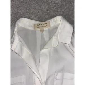Cloth & Stone Shirt Womens Small White Tencel Button Front Pocket Blouse‎ Casual thumbnail 4