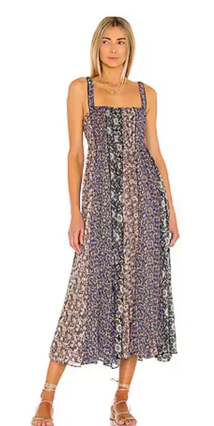 FREE PEOPLE Come Together Maxi Dress in Black Combo Size Small - C57-015 thumbnail 1