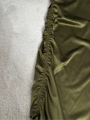 Olive Green High-Low Slip Dress with Side Ruching thumbnail 5