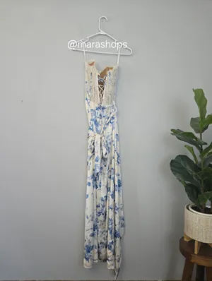 V. Chapman January Wrap Skirt Lace Corset Front Slit Column Gown thumbnail 6