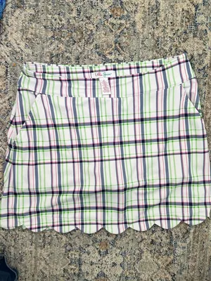 Lillie Green Scalloped Hem Plaid Skort Size S thumbnail 3