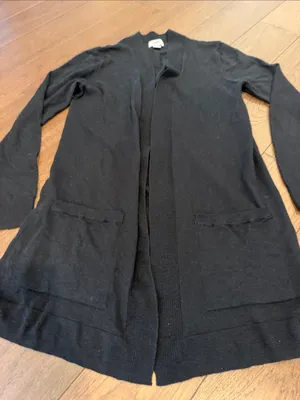Old Navy Black Open-Front Cardigan Size Medium - C1-619 thumbnail 3