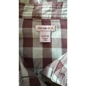 Carhartt Flannel Shirt Size M Blue Plaid Soft Fitted thumbnail 2
