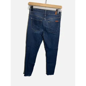 7 For All Mankind The Ankle Skinny Jeans Womens 25 Blue Distressed Raw Hem Denim thumbnail 4
