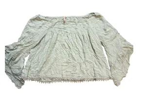 Raga Mint Green Boho Bell Sleeve Top Large Off Shoulder Fairy Festival Blouse thumbnail 1