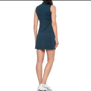 Tee Time Activewear Golf Tennis Dress‎ Teal Sleeveless Mock Neck Zipper Large thumbnail 2