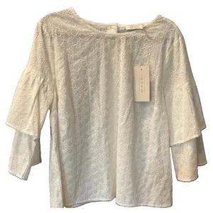 Masai NWT $198 White Drea A-Shape Eyelet Texture Blouse Size M thumbnail 2