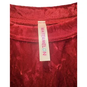 Watermelon Brand Red Velour Sleeveless Christmas Holiday Party Mini Dress M thumbnail 4