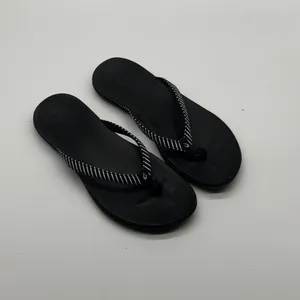 OluKai Ho'opio Black White Striped Flip Flop Sandals Womens 7 thumbnail 3