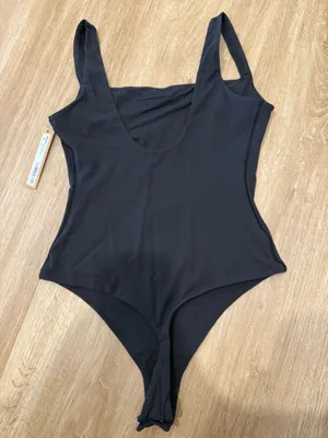 Fits Everybody Square Neck Bodysuit SKIMS Onyx Small thumbnail 2