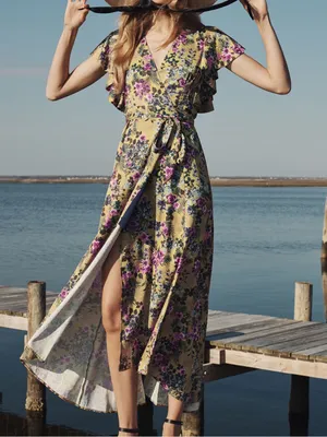 Anthropologie Hutch Pietrina Wrap Maxi Dress thumbnail 1