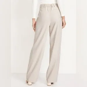 Old Navy Taylor Extra High Rise Beige Herringbone Wide Leg Full Length Trousers thumbnail 2