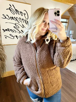 Brown Sherpa Jacket Size L thumbnail 1