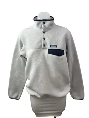 Patagonia Synchilla Snap-T Fleece Women's White Long Sleeve Sweater Top Size S thumbnail 1