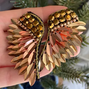 Golden Stella Wing Earrings thumbnail 1