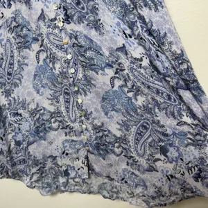 Aritzia Dress Forum Women Mini‎ Cottagecore Dress Medium Blue Paisley Western thumbnail 11