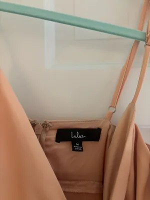 Lulus Peach Satin Tiered Maxi Dress thumbnail 3