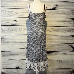April Cornell Vintage 90s Black & White Patterned Ruffle Dress thumbnail 6