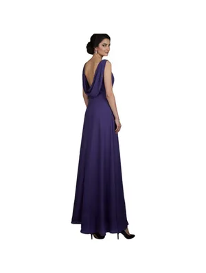 Rhapsody Purple Sleeveless Formal Gown with Beaded Bodice – Size M thumbnail 2