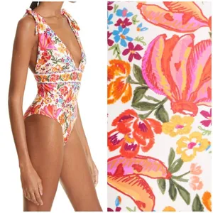 💕FARM RIO💕 Spring Bananas One Piece Swimsuit ~ Spring Bananas Print XS NWT thumbnail 9