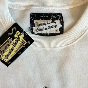 Canadian Vintage Clothing Co Quebec Est 1608 Cream Sweatshirt Medium NWT thumbnail 5