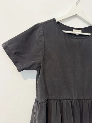 Tradlands Nico Dress Size Small Black Linen Blend Pocket Coastal Grandma Cottage thumbnail 5
