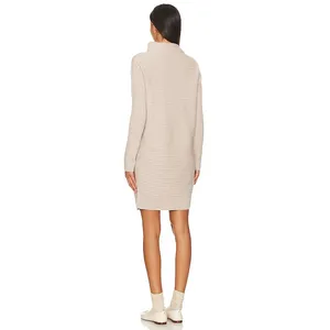 Hatch The Kendall Merino Wool Maternity Long Sleeve Sweater Dress in Oat Melange thumbnail 2