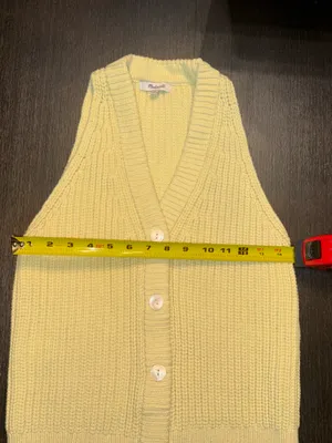 Madewell Butter Yellow Knit Sweater Vest Sleeveless Chunky Knit Preppy Boho thumbnail 4