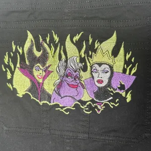 Disney Villains Black Embroidered Shortalls Overalls 4X Plus Size Poison Apple thumbnail 8