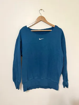 Nike Oversized Center Swoosh Sweatshirt Size XS Blue Phoenix thumbnail 1