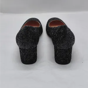 $238 Kate Spade Womens Heels Size 7M Black Glitter Pumps Wedding Party Holiday thumbnail 8