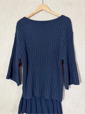 Free People Beach NWT Kenzie Sweater & Skirt Set in Darkest Night Navy S thumbnail 8