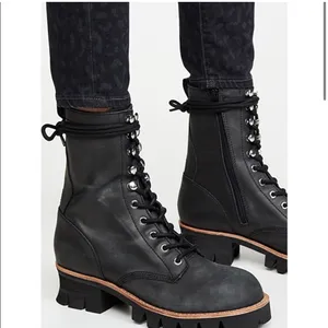 Free People X Jeffrey Campbell Lucca Lace Up Stompy Lugg Sole Boots Sz 6 thumbnail 2