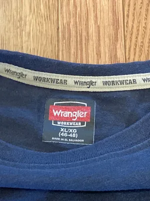 Wrangler Workwear Navy Blue Casual Long Sleeve Pocket T-Shirt thumbnail 3