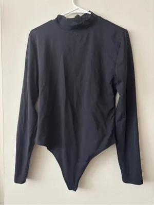 Babaton Black Long Sleeve Bodysuit Size 1X thumbnail 1